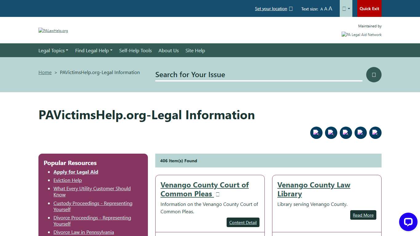 PAVictimsHelp.org-Legal Information PALawHELP.org - Your Online Guide to Legal Information and Legal Services in Pennsylvania